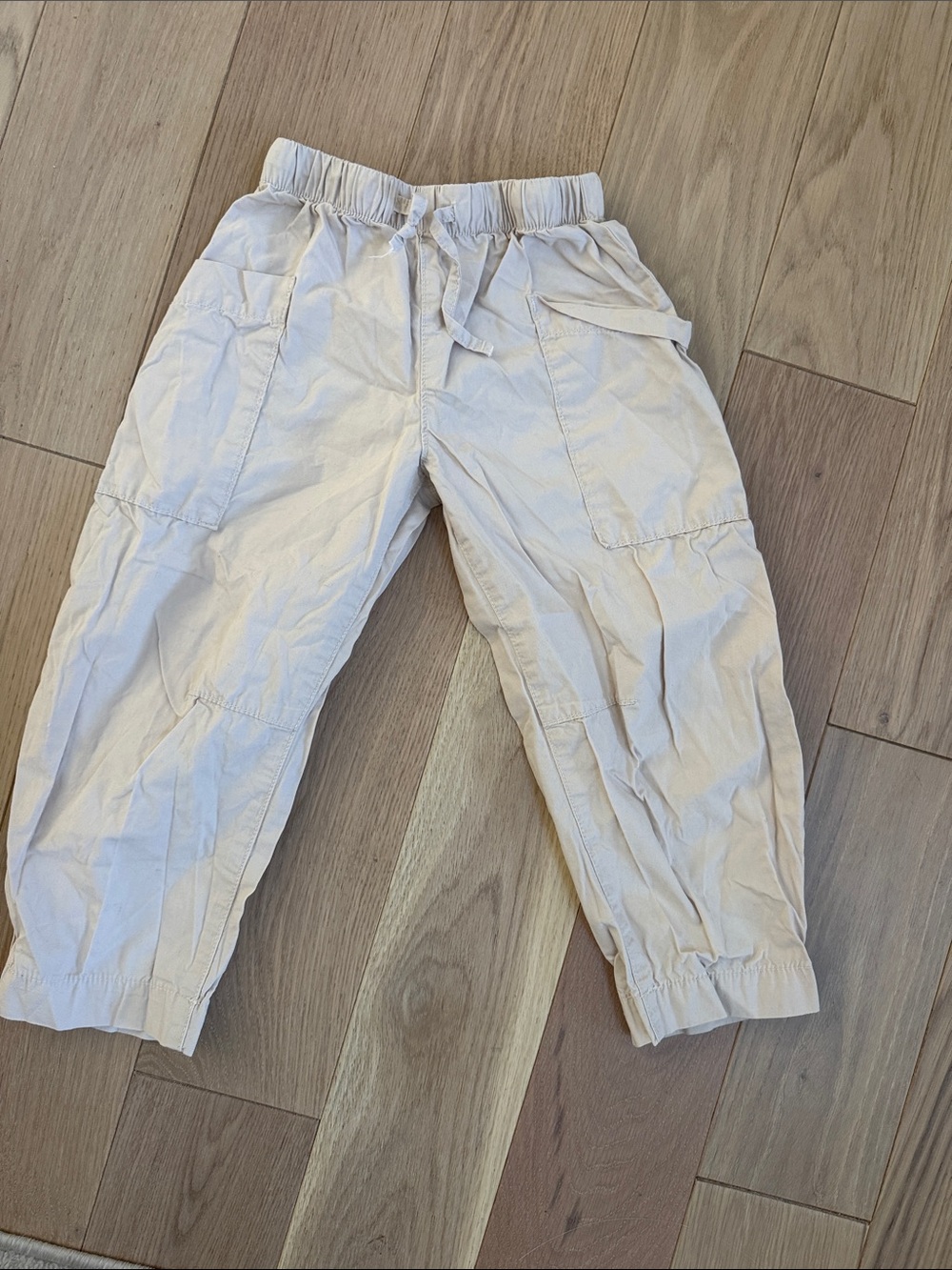 H&M Kids Cream Drawstring Cargo Pants